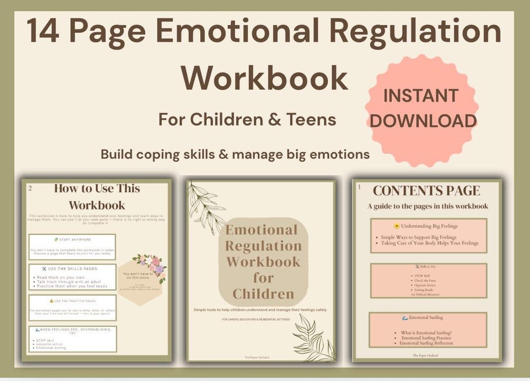 Emotional Regulation Workbook for Children | DBT Skills, Coping ...