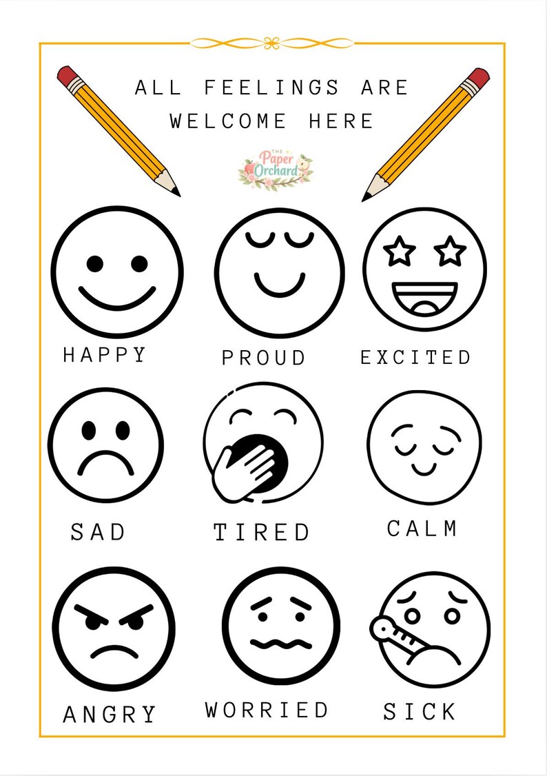 Kids Feelings Poster | Emotions Chart for Children | Social Emotional ...