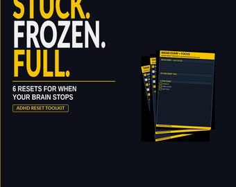 ADHD Reset Toolkit Bundle | Task Paralysis, Brain Dump, Focus (Digital Download)