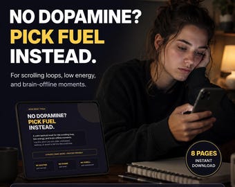 ADHD Dopamine Emergency Menu | Low Energy No Scroll Fuel Chart (PDF Download)
