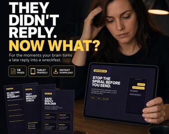ADHD RSD Rejection Spiral Reset Kit | Anxiety Coping Worksheet (Digital Download)
