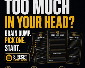 ADHD Brain Dump Kit | Mental Overload Reset Printable PDF
