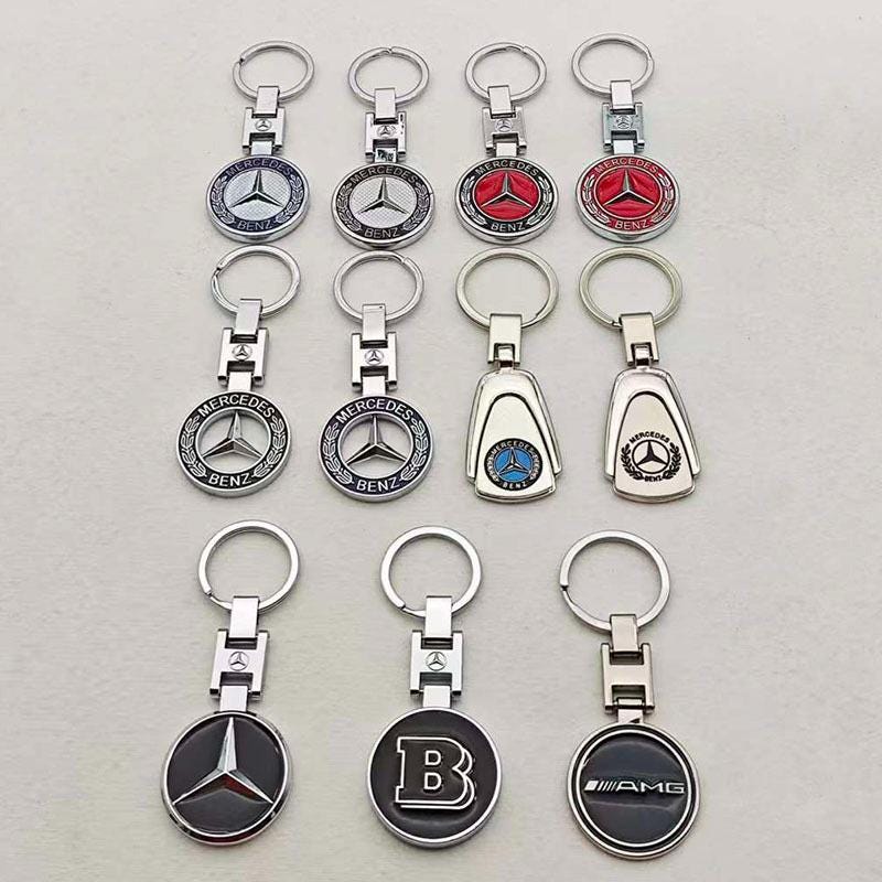 Porte-clés Mercedes Illuminé EQ Lumière Bleue Acier Argent Mercedes Benz B66953963