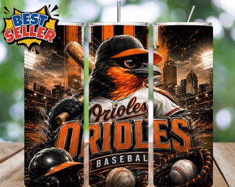 Orioles Team PNG Sublimation Design for 20oz Tumbler Wrap, Baseball Ornament (Digital Download)
