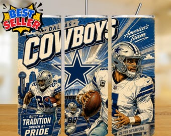 Cowboys 20oz Tumbler Wrap Sublimation Design PNG, American Football Game Day PNG (Digital Download)