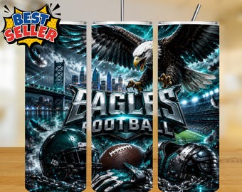 Eagles  20oz Tumbler Wrap Sublimation Design PNG, American Football Game Day PNG (Digital Download)