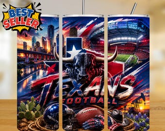 Texans 20oz Tumbler Wrap Sublimation Design PNG, American Football Game Day PNG (Digital Download)