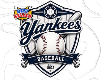 Yankees Baseball T-Shirt Design, Sports Fan Apparel PNG (Digital Download)