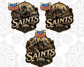 Saints Football T-Shirt Design, Sports Fan Apparel PNG (Digital Download)