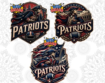 Patriots Football T-Shirt Design, Sports Fan Apparel PNG (Digital Download)