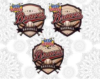 Braves Baseball T-Shirt Design, Sports Fan Apparel PNG (Digital Download)