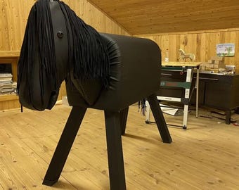 Wooden Play Horse for Kids, Handmade Outdoor Riding Toy, Montessori Climbing Horse, Garden Play Horse, Pretend Riding Toy for Children