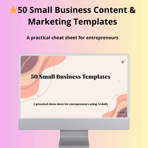 50 plantillas de contenido y marketing para pequeñas empresas / Scripts para copiar y pegar / Descarga digital