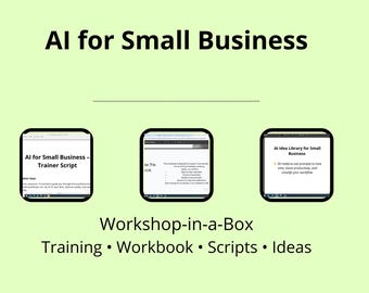 Workshopkit AI voor kleine bedrijven | Gids, werkmap, script, canva-sjablonen