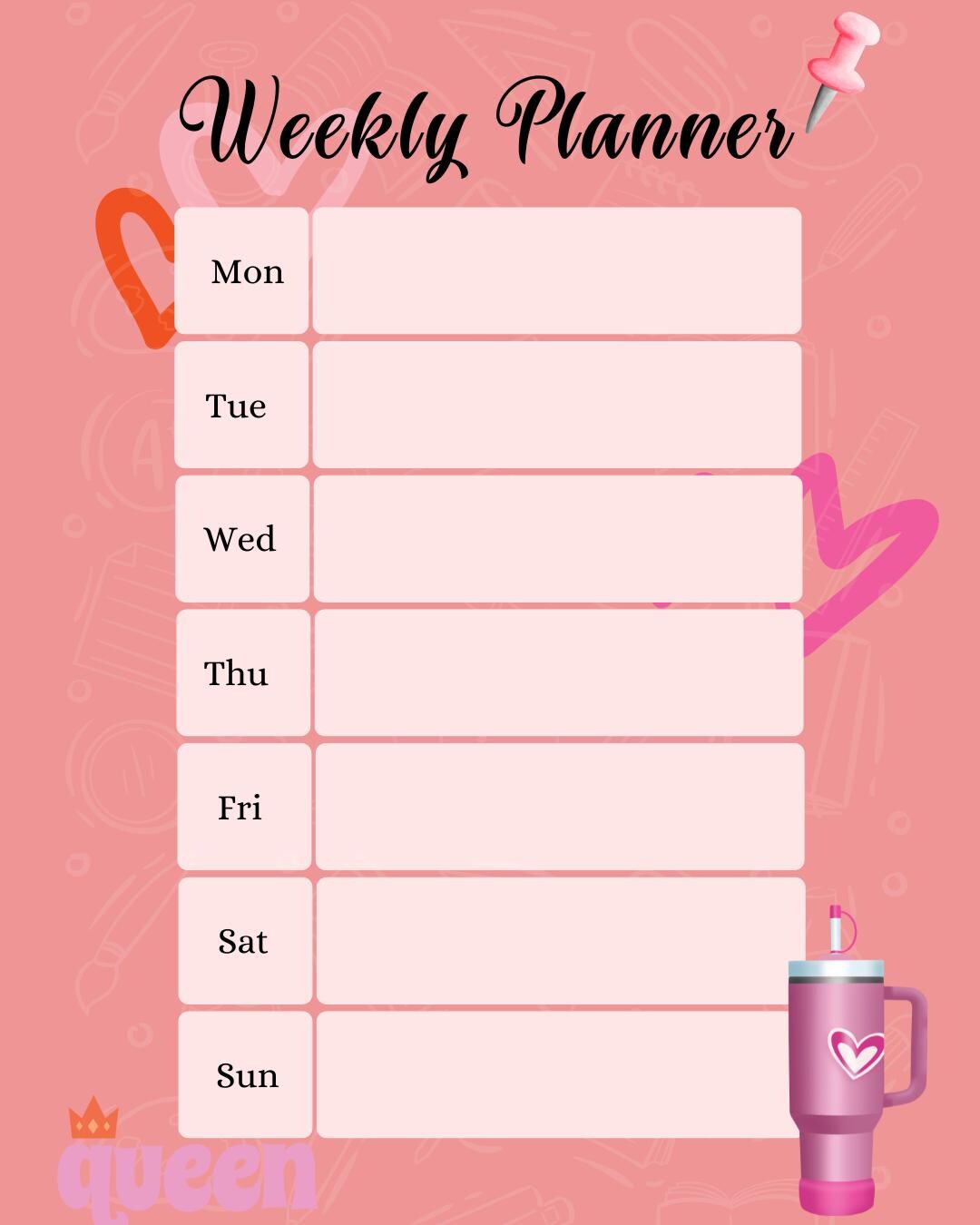 Editable Weekly Planner – Canva Template - Etsy