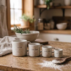Nesting Measuring Cup Set Pottery Template PDF | 4 Graduated Ceramic Mug Style Cups Pattern | DIY Slab Pottery Digital Download