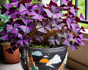 Purple Shamrock Oxalis Bulbs Good Luck Indoor Outdoor Ornamental Plant Pack