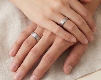 Stainless Steel Ring Band | Classic Minimalist Band Ring | Wedding Band Anniversary Gift