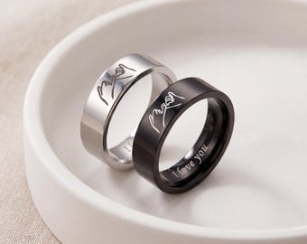 Stainless Steel Couple Rings Matching Set | Elegant Promise Rings | Gift for Him & Her