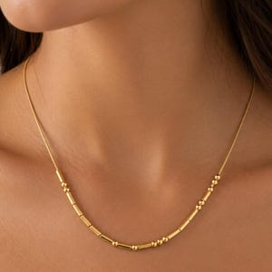 Sterling Silver Morse Code Necklace, Dainty Beaded Secret Message Pendant, Custom Hidden Name or Date Jewelry, Minimalist Gift for Her