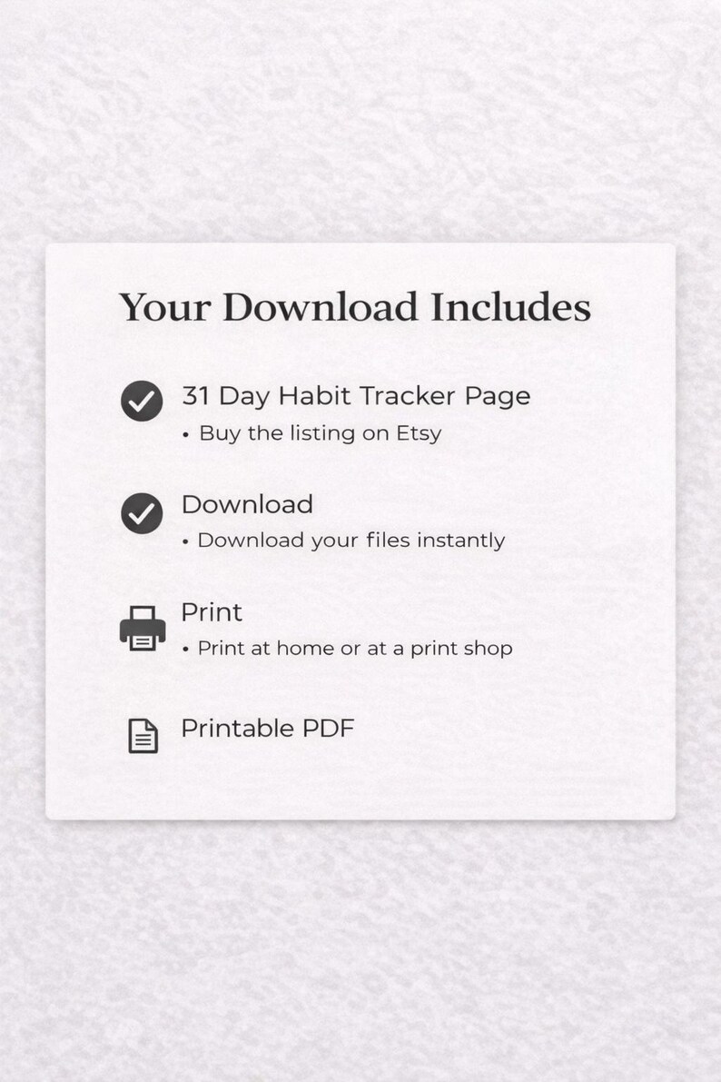 31 Day Habit Tracker Printable PDF, Monthly Habit Builder, Goal Tracker ...