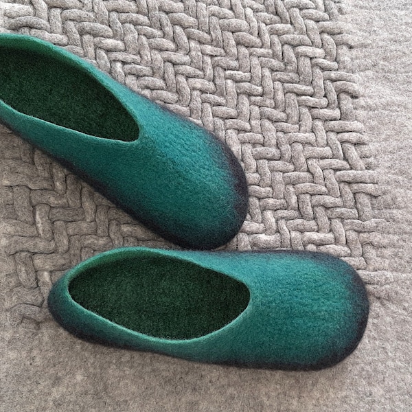 Felt slippers - made to order wet felted minimalist unisex designer barefoot shoes