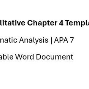 Qualitative Dissertation Chapter 4 Template | Thematic Analysis Results | APA 7 Template | Interview Findings Chapter | Editable Word