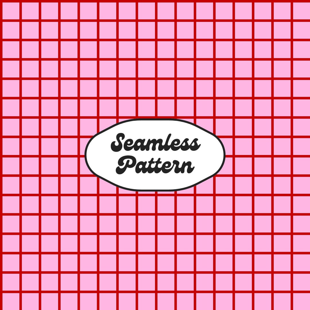 Pink Grid Seamless Pattern Retro Checkered Digital Paper Geometric ...