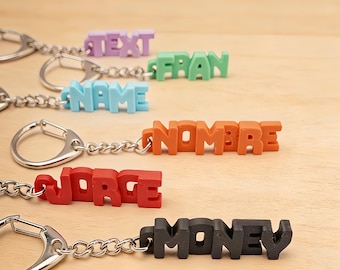 Portachiavi personalizzato con lettera 3D, ciondolo in plastica personalizzato, appendiborsa minimalista