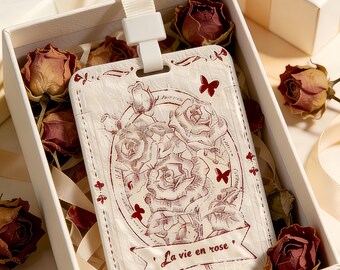 Floral Rose ID Badge Holder, Cute Nurse & Teacher Work Name Tag