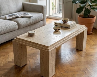Travertine Coffee Table – Solid Stone