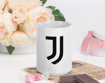 Tazza bianca lucida con stemma juve