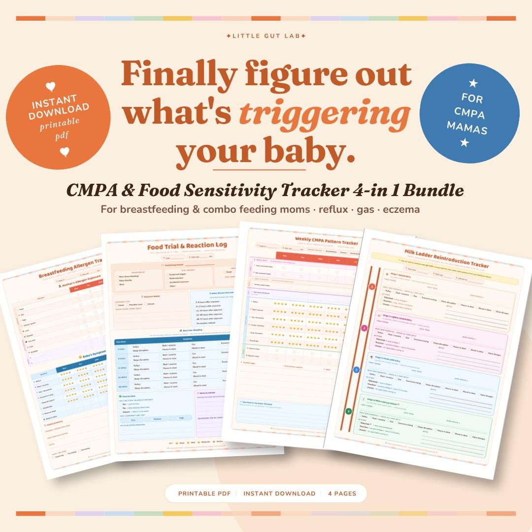 Milk Ladder Chart.pdf CMPA & Baby Allergen Tracker Bundle | Food Sensitivity Log, Milk Ladder ...