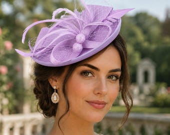 Sombrero tocado de plumas sinápticas, accesorio para el cabello de boda, diadema para invitada de fiesta de té
