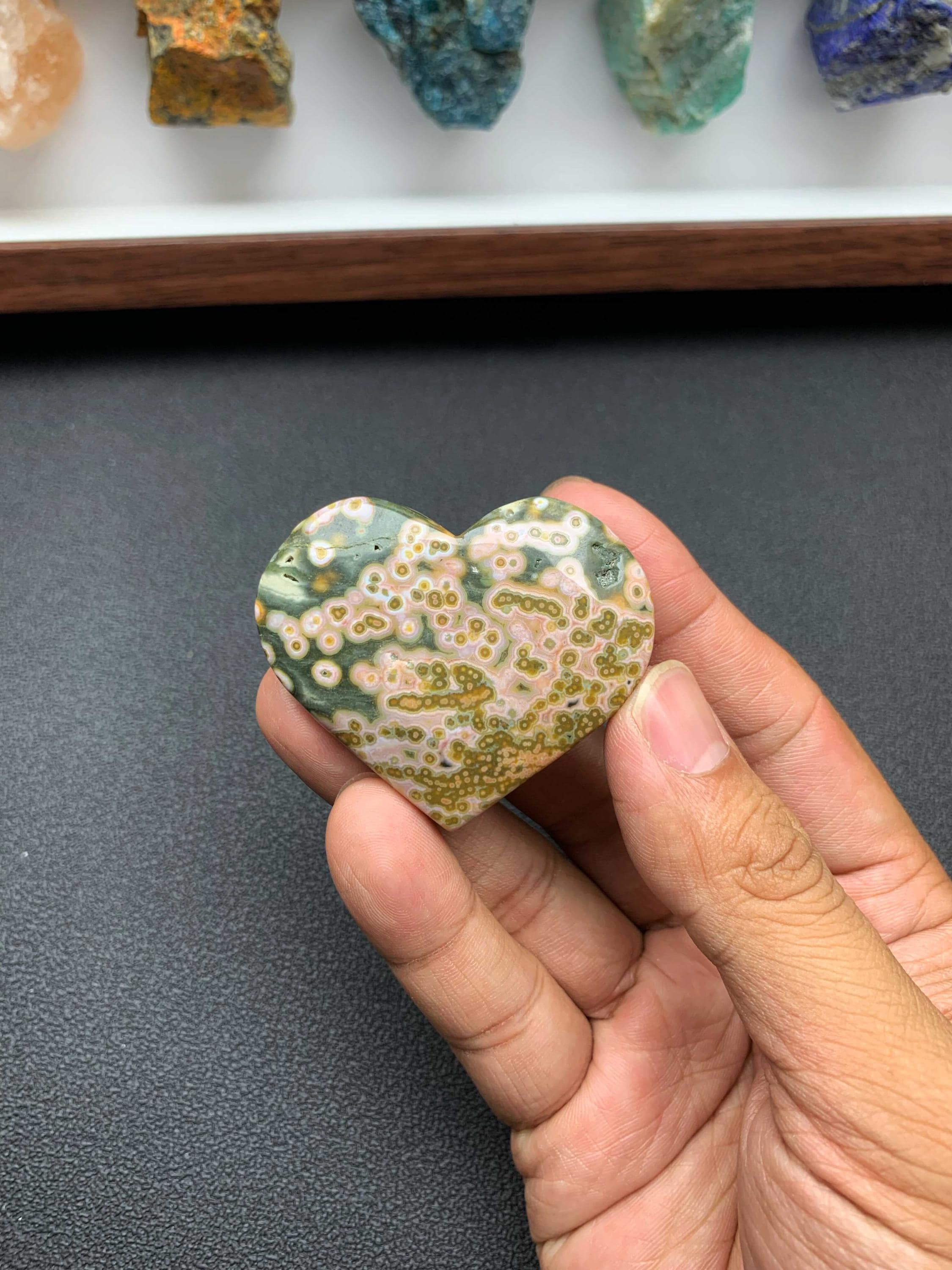 Ocean jasper heart - Etsy 日本