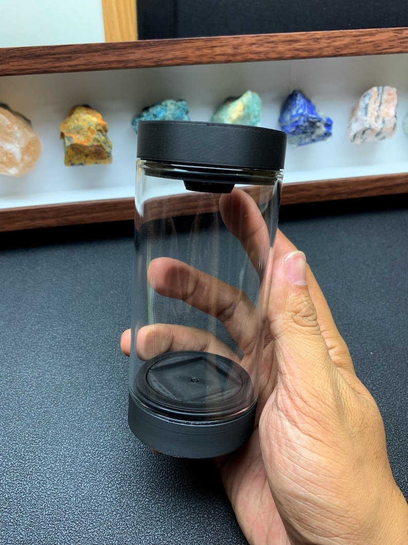 Rotating Mineral Display Tube, Dual UV White Light, Crystal Specimen Storage image 15