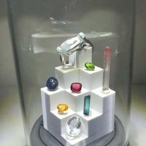 Rotating Mineral Display Tube, Dual UV White Light, Crystal Specimen Storage image 19