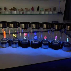 Rotating Mineral Display Tube, Dual UV White Light, Crystal Specimen Storage image 12
