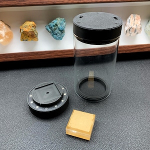 Rotating Mineral Display Tube, Dual UV White Light, Crystal Specimen Storage image 18