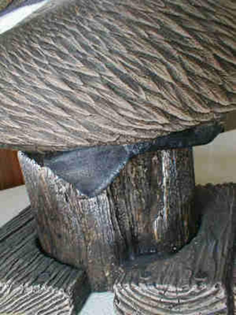 Brown PELICAN sculpture wildlife bird seashore art sculpture image 2