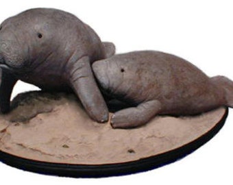 MANATEE and Calf 11 x 6 inch sculpture