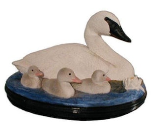 Cygneture - Trumpeter Swans 10 X 5 in. waterfowl bird art sculpture