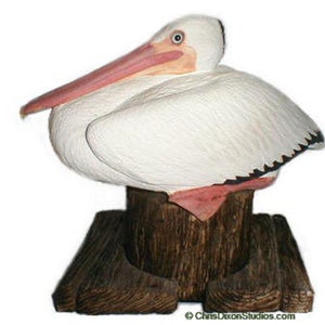 Brown PELICAN sculpture wildlife bird seashore art sculpture image 5