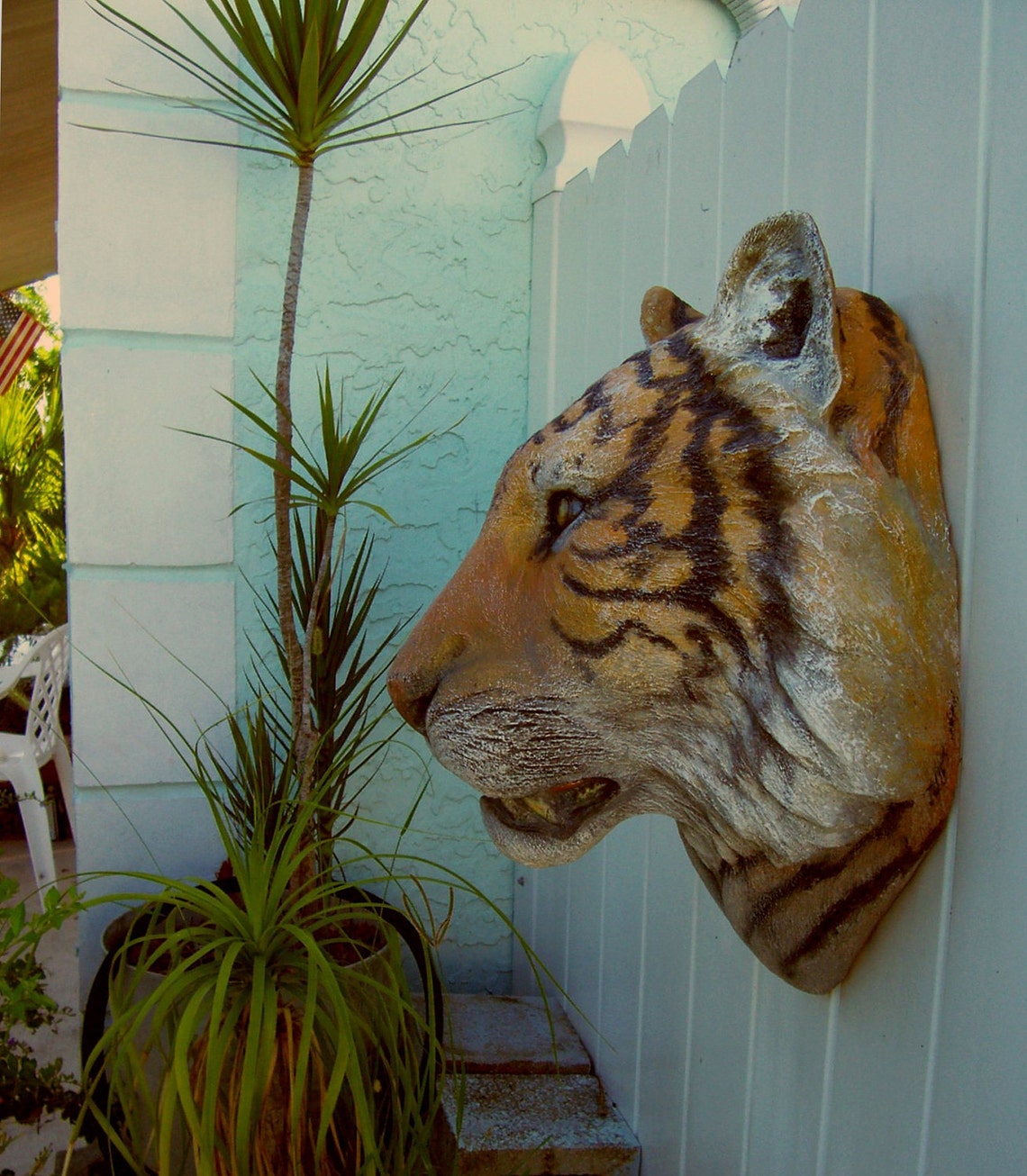Big Lifesized Tiger Head Statue Wall Artist Sculpture Etsy
