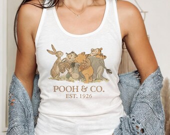 Disney Winnie The Pooh Tank Top, Retro Robin Pooh Bear Tigger Piglet Eeyore Group Tank Top, Animal Kingdom, WDW Family Vacation Trip