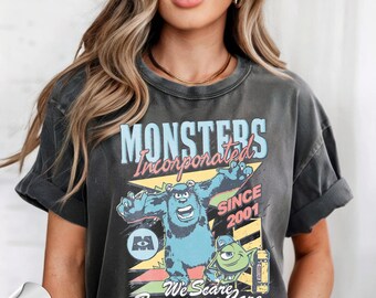 Comfort Colors®Monsters Incorporated Since 2001 We Scare Because We Care T-Shirt, Disney Sulley & Mike Monster Inc Tee, Monsters University