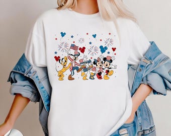 Comfort Colors® Mickey and Friends 4th July 2026 Shirt, Disney Independence Day Tee, Disney USA T-shirt