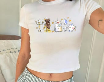 Watercolor Disney Belle Princess Baby Tee, Beauty and the Beast Baby Tee, Tale as old as time, Girly aesthetic Disney Girls trip ,Baby tee