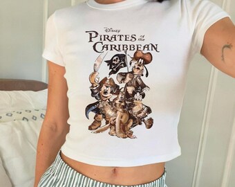 Vintage Disney Mickey Pirates of the Caribbean Baby Tee, Yo Ho A Pirate Life Ride Baby Tee, Disneyland Pirate Baby Tee