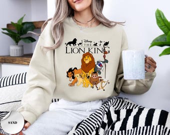 Sudadera retro de los 90 de Disneyland El Rey León Simba y Timón, sudadera vintage de El Rey León, sudadera Hakuna Matata, suéter para viaje a Disneyland